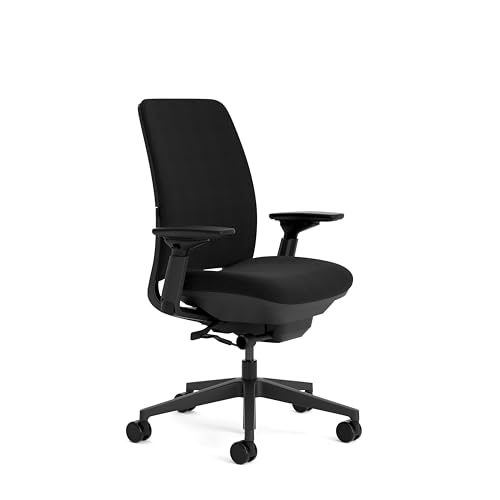 Sedia da ufficio ergonomica Amia con supporto lombare LiveLumbar e braccioli 4D Nero