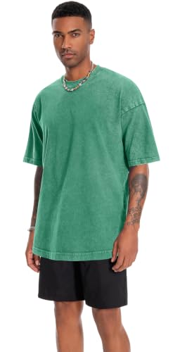 Image of Oversized Tshirts for Men Short Sleeve Vintage Washed Basic Loose Tees