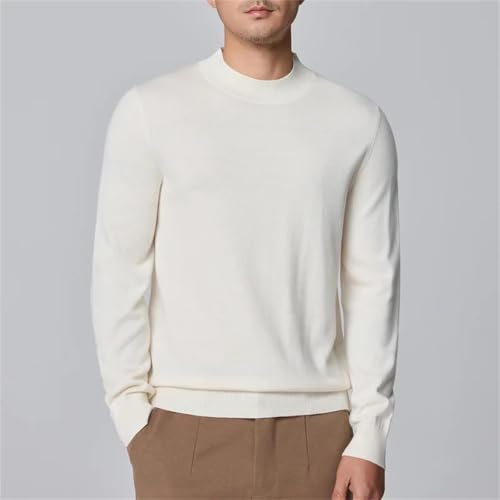 Men’S Casual Pullover Sweater Thick Solid Long Sleeve Warm Wool Blend Knit Jumper Top2
