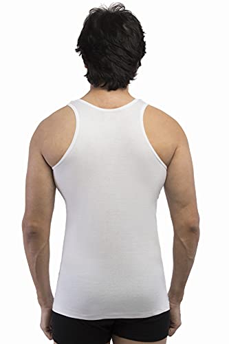 VIP Bonus Men's Cotton Sleeveless Vest 90 cm (Pack of 6) White