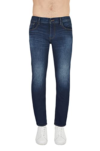 Armani Exchange Men's 5 Pocket Comfort Fleece Denim Dark Blue Wash Pant