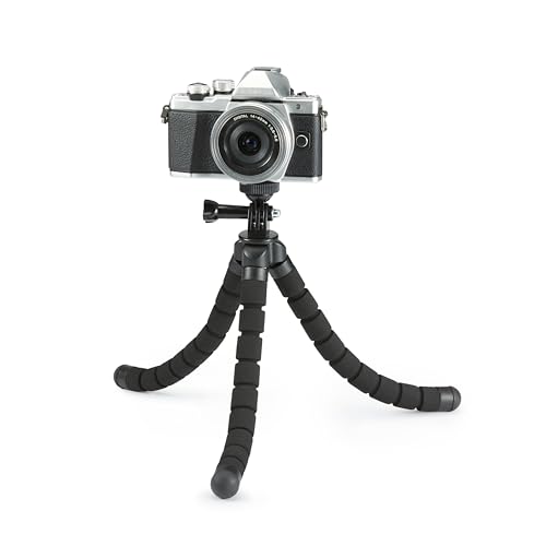 Amazon Basics Portable and Flexible Tripod with Wireless Remote and Smartphone Clamp, 10-inch long, Black - Image 5