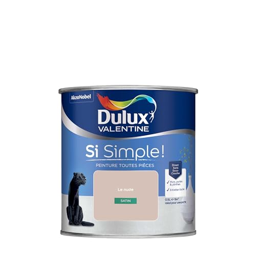 Dulux Valentine Peinture Si Simple Peinture Intérieure Toutes Pièces - Peinture Mur et Plafond, Porte et Plinthe - Couleur : Le Nude - 0,5 L