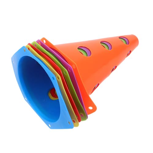 UPKOCH Conos de Fútbol para Entrenamiento de Agilidad 23 CM 6 Piezas de Plástico PE con Agujeros Colores Rojo Amarillo Azul Verde Naranja Púrpura Marcadores Deportivos para