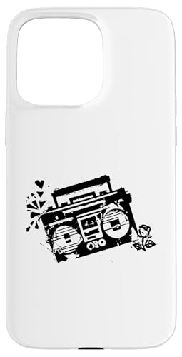 Retro 80s 90s Boom-box Vintage Cassette Player Graphic Tee �X�}�z�P�[�X iPhone 15 Pro Max �p