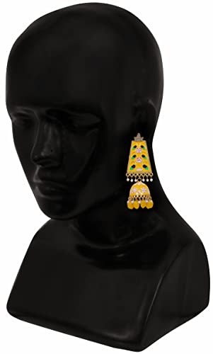 Indian Padmavat Ethnic Designer Traditional Bollywood Wedding Bridal Fashion Gold Plated CZ Stones White Pearl Dangle Jhumka Earrings Jewelry2