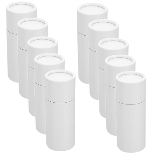 NOLITOY Caja Cilíndrica de Cartón Kraft Blanca Perlada 20 Ml 10 Unidades Contenedores Cilíndricos Vacíos para Empaquetar Té Regalos y Manualidades Embalaje Portátil para Fiesta y