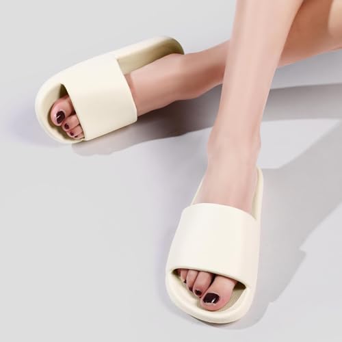 Image of Unisex Cloud Slides for Women Men - House Slippers with Arch Support Quick-Drying Recovery Spa Bath Pool Beach Slides Pillow Slippers Non-Slip - Perfect for Home, Beach, and Travel