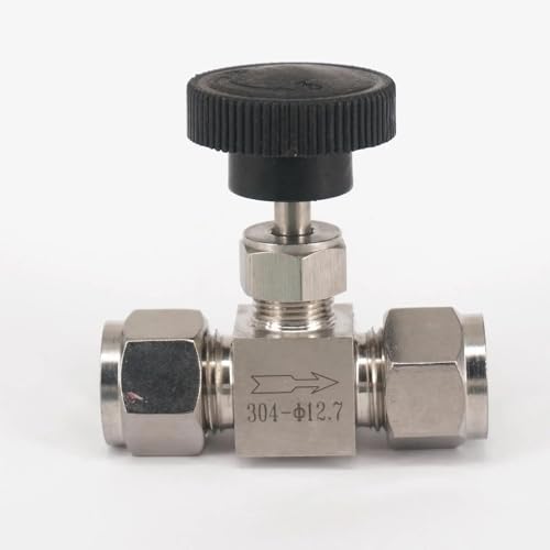 Vanne à aiguille de contrôle d'arrêt raccord compression tube 1/2 inox 304