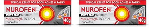Image of Nurofen Ibuprofen 10% Gel 40g - Maximum Strength Pain Relief for Achilles Tendonitis, Muscles, Back - Anti-Inflammatory Treatment for Bones and Joint Discomfort (Pack of 2)