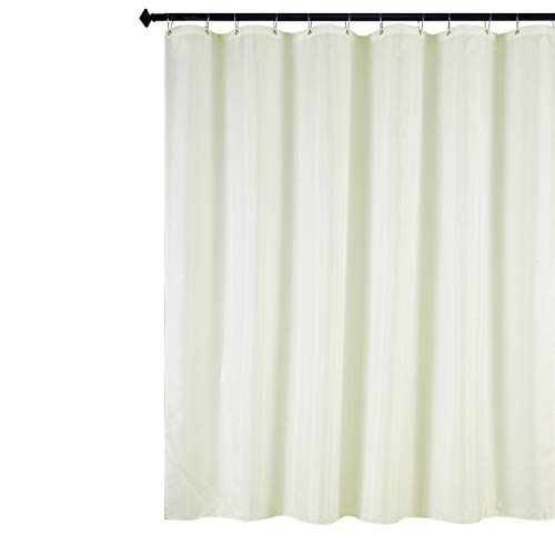 Biscaynebay Hotel Quality Fabric Shower Curtain Liners, Water Resistant Bathroom Curtains, Rust Resistant Grommets Top Weighted Bottom Machine Washable, Ivory 72 Inch by 72 Inch