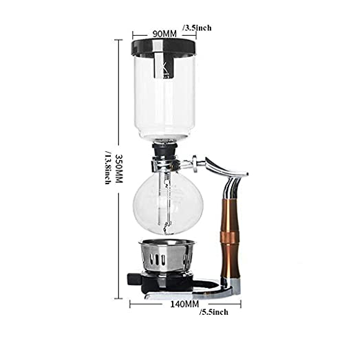 NC XIKUO Kaffee-Siphon-Maschine, Siphon-Kaffeemaschine Vakuum-Glas-Siphon-Topf-Perkolatoren mit Griff 1-3 Tassen Siphon… – Bild 3