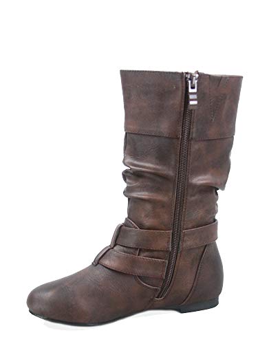 Link Sonny-54K Youth Girl's Fashion Low Heel Zipper Buckle Round Toe Riding Boot2