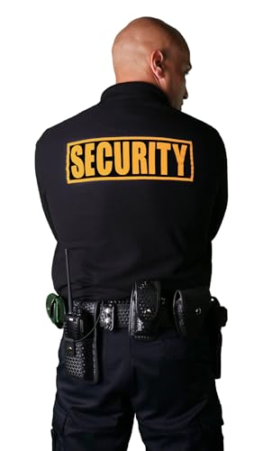 First Class Black Poly Cotton Security Polo Shirts (US, Alpha, X-Large, Regular, Regular, Long Sleeve Gold ID) - Thumbnail 2
