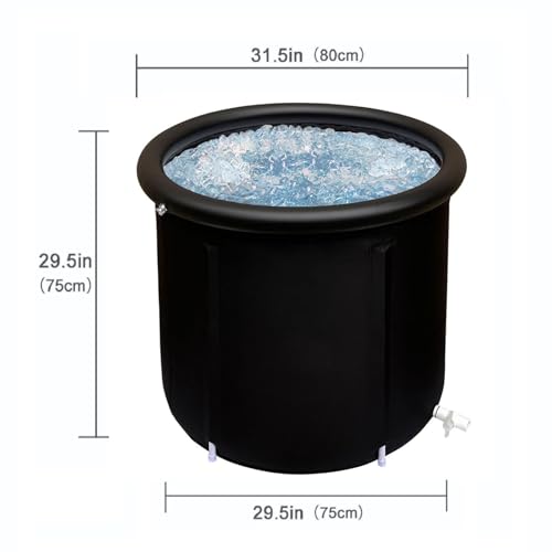 Ice Bath Tub for Athletes with Lid, Cold Plunge Tub for Recovery, Soaking Bathing Tub for Adults with Pump, Drain, Ideal for Hot Bath Ice Bath
