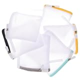 ibasenice Set 6 Sacchetti Lavatrice in Rete Mini, Sacchetti per Lavaggio Indumenti Anti-strappo e Protezione Cerniera, per Lavatrice e Viaggio Colore Casuale
