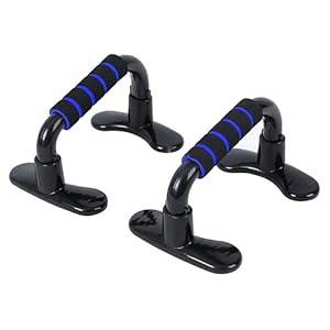 ZENO Push Up Bar Stand | Push Up Stands | Fitness Exercise Chest Exercise Training Body Building Equipment with Steel Bar & Foam Handle for Men and Women (Black & Blue)