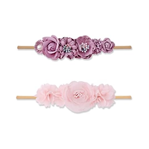 2er-Pack Baby-StirnbäNder, Baby-MäDchen-StirnbäNder, Baby-Blumen-StirnbäNder, Elastische StirnbäNder FüR MäDchen, Baby-Accessoires, Haarschmuck, Weiche Baby-Dusche-StirnbäNder FüR Geschenke Und Partys Cover