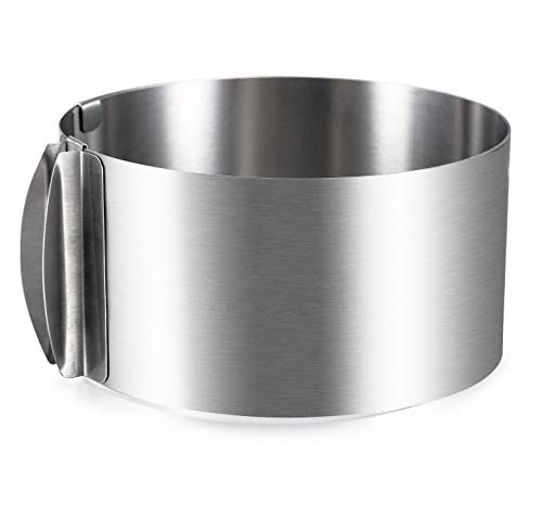 Utooo Stainless Steel Adjustable Round Cake Ring Mold, 6 To 12 Inches Cake Mousse Mold For Baking #TOP11