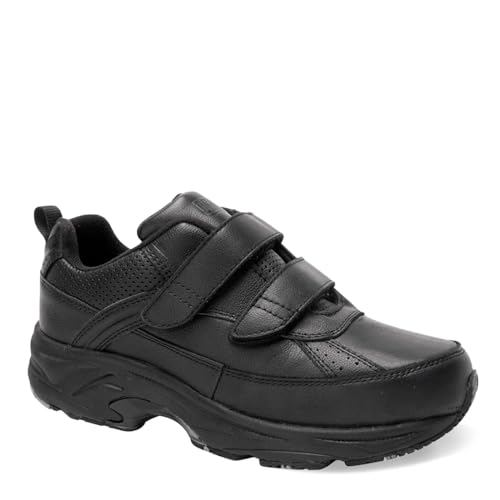 Drew Paige - Women's Orthopedic Walking Shoes - Strap Black Calf - 8.5 W-Wide