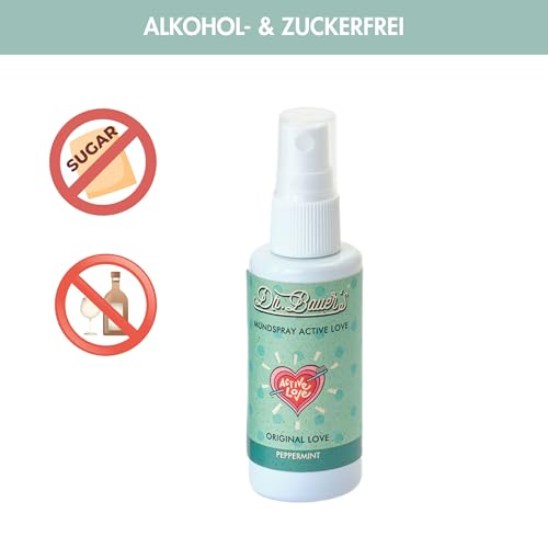 Dr. Bauer’s Mundspray Original Love – Frische mit Citrus, Minze & Kräutern – veganes Atemspray ohne Alkohol – für ein reines Mundgefühl – 50 ml