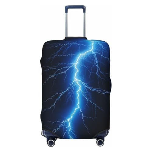 Travel Luggage Cover Fashion Suitcase Protector Blue Lightning Spandex Baggage Covers Washable Suitcase Covers Anti-Scratch Luggage Cover Protectors Fits 18-32 Inch Suitcases X-Large
