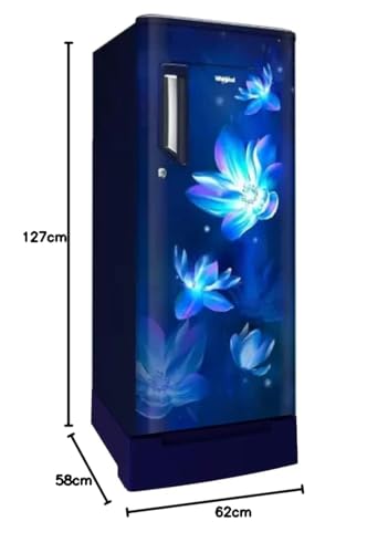 Image of Whirlpool 200 L 3 Star Direct-Cool Single Door Refrigerator (215 IMPC ROY 3S SAPPHIRE FLOWER RAIN, Blue)