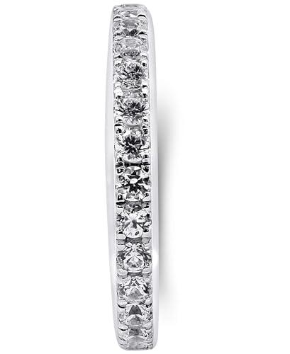 925 Sterling Silver Cz Eternity Band Ring - 14k Silver, Yellow And Rose Gold Plated4