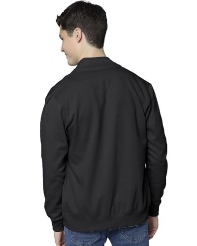 Image of EYEBOGLER Men's Solid Henley Neck Full Sleeves Regular Fit Sweatshirt