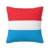 WBQLSL Funda de almohada de felpa (45,7 x 45,7 cm), diseño de bandera de Luxemburgo, funda de almohada decorativa para sofá de Navidad