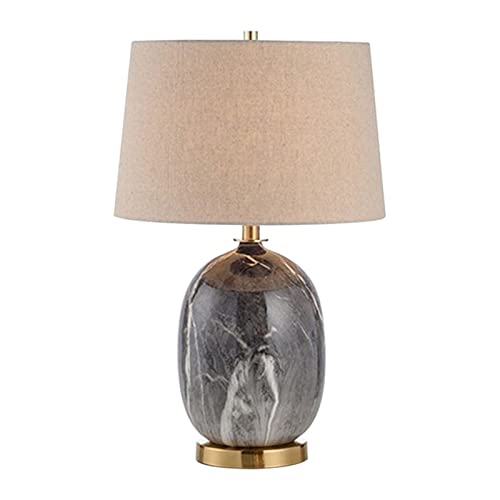 Lampe de chevet en marbre anti-éblouissement avec abat-jour en tissu pour lecture de nuit