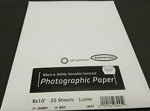 PhotoImage B&W VC Photo Paper, 8x10, 25 Pk Luster
