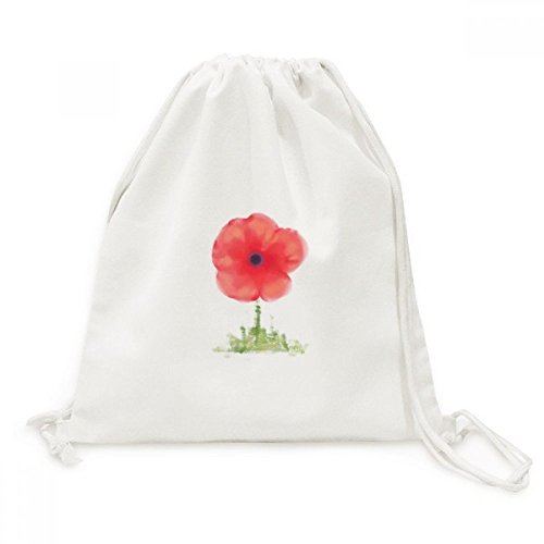 Fleur de pavot sac à dos cordon en toile artistique pour les loisirs
