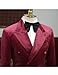 Mens Double Breasted Velvet Blazer Fashion Slim Fit Jacket for Spring Autumn Business Prom Party Wine M