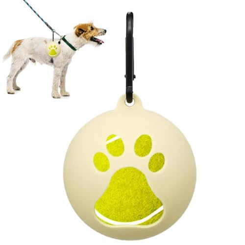 テニスボールホルダー犬 - シリコンドッグボールバッグ|ハンドフリードッグリーシュアタッチメント、犬用のポータブルペットおもちゃ、子犬、屋外。あなたの子犬は、何の摩耗や涙を流さずに何時間も遊ぶことができます。
