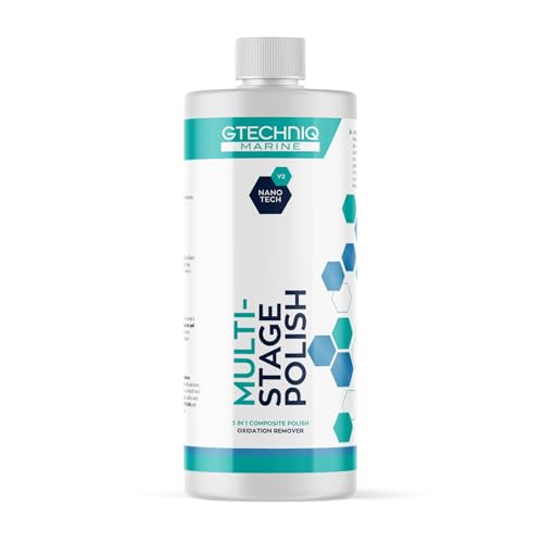Gtechniq Multi-Stage Polish - Marine Polish, Scratch & Oxidation Remover - Supergloss Marine Cleaner & Polish for Boats, Yachts, Ships & Trawlers - Gentle on Topcoat & Gelcoat - 500ml
