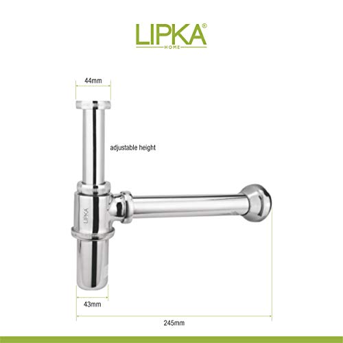 Lipka-Full-Brass-Bottle-Trap-Arc-7-Inches Lipka Full Brass Bottle Trap Arc (7 Inches)