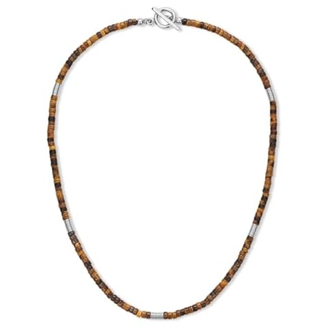 COAI Tiger Eye Stone Beaded Necklace for Men Cover