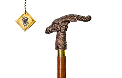 Sailor's Art Antique Aluminium & Wood Cane - Walking Stick