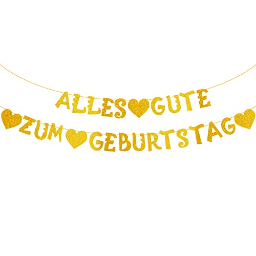 Auidy_6TXD Alles Gute zum Geburtstag Girlande, Gold Glitter