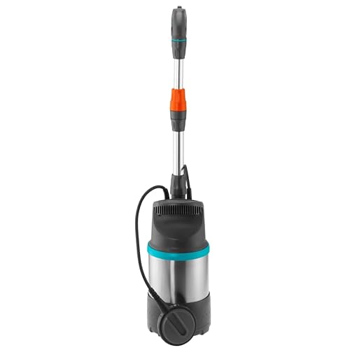 Gardena Regenfasspumpe 4700/2 inox mit Kabel: Tauchdruckpumpe mit integriertem Filter, Fördermenge 4700 l/h, rostfreies Gehäuse, Regulierventil zur Einstellung der Wassermenge (1764-20)