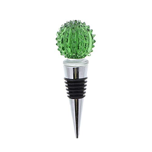 Glass Wine Bottle Stopper - Cactus
