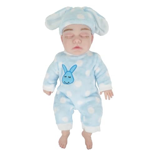 Minaky Full Silicone Reborn Baby Dolls,17.70 inch Realistic Full Body Silicone,Not Vinyl Dolls,Lifelike Newborn Boy for Kids and Toddlers Gifts