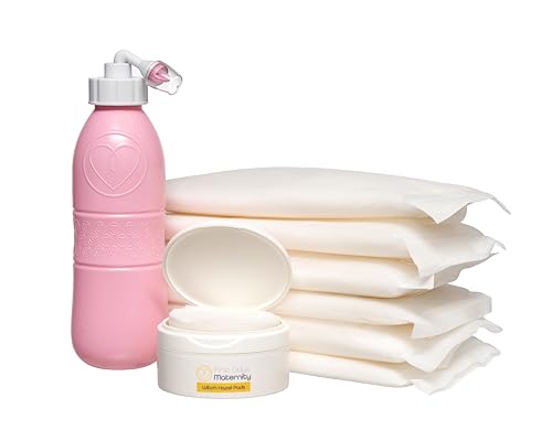 First Days Maternity: las compresas frías instantáneas originales del Reino Unido para la recuperación posparto. (8 compresas frías+almohadillas de hamamelis y botella Peri (rosa)