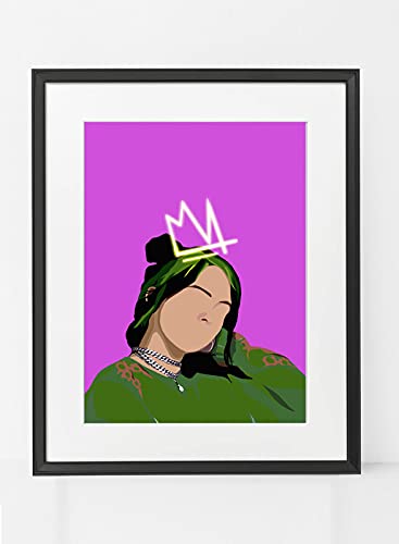 Boomah Accessories Billie Eilish Minimal Illustration Art Poster with Frame (50x40cm)