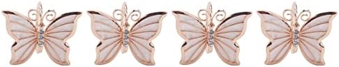 Micvtve Butterfly Napkin Rings Set of 4 for Family Gathering, Dinner, Wedding Decoration, Christmas, Table Decoration (Golden)