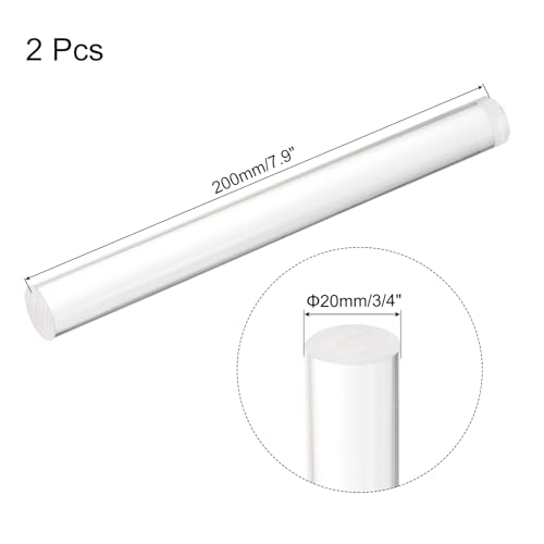 Image of MECCANIXITY 2pcs Acrylic Round Rods 25 /32 inch x 8 inch Clear Acrylic Dowel Rods Sticks Plastic Sticks Strip for DIY Crafts Lighting Gardening Decoration - 20mm x 200mm