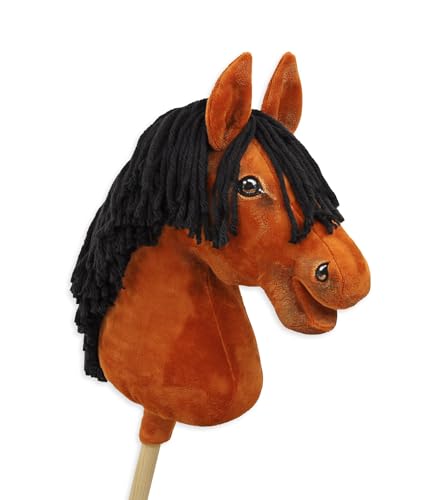 Cheval sur bâton Hobby Horse Premium A3 aux finitions soignées et crinière fluide haut de gamme