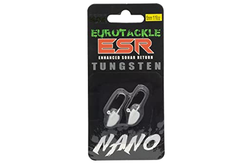 Esr Nano Tungsten Ice Fishing Jig Enhanced Sonar Return 2 Pack (3.5Mm - 1/32Oz, White (Glow)) #TOP2