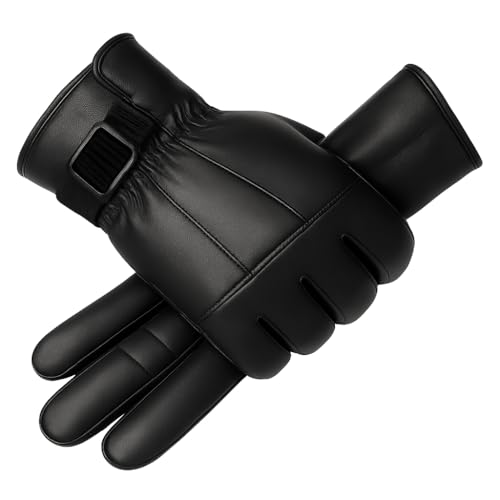 Image of TLN Genuine Leather Gloves for Men | Premium Soft Driving, Biking & Winter Gloves, Warm, Stylish & Durable Hand Gloves for Outdoor & Daily Use